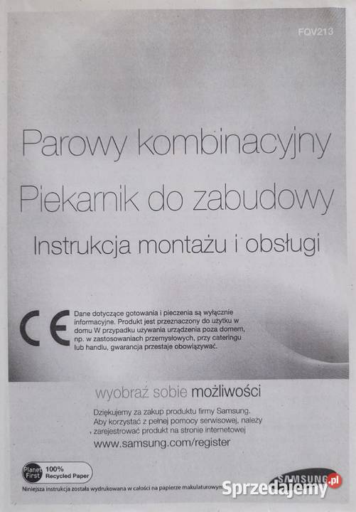 Instrukcja obsługi i montażu piekarnika SAMSUNG Warszawa