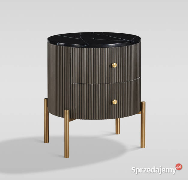 Stolik nocny glamour Omega z czarnym marmurem 60 Golkowice