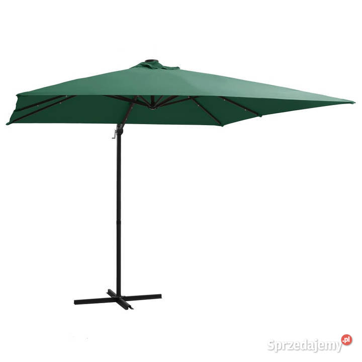Parasol wiszący z LED i stalowym słupkiem Warszawa