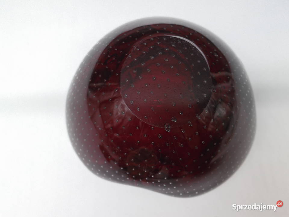 Popielniczka rubinowa Murano Bubble Włochy lata Raszków sprzedam