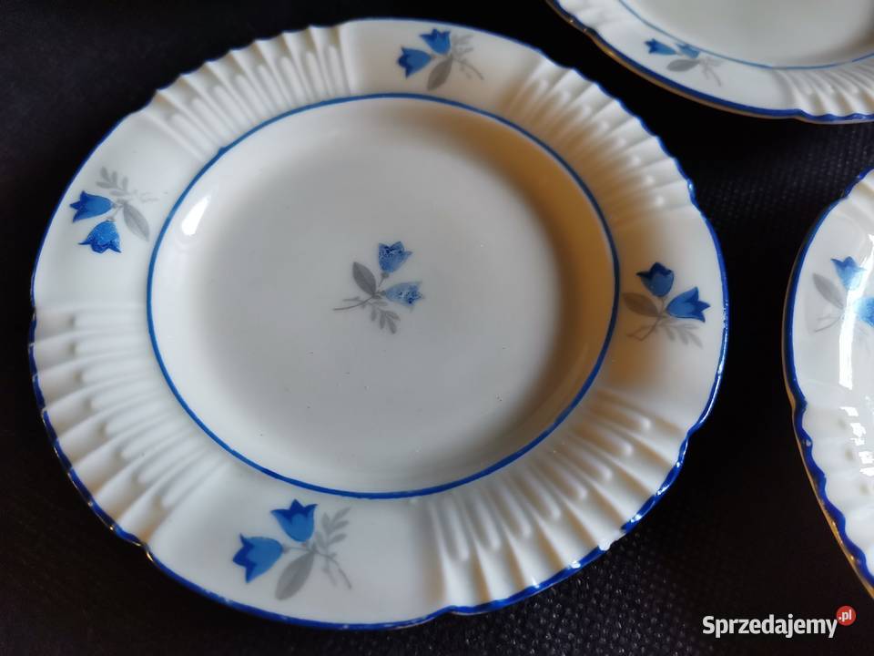 Stara porcelana Giesche talerzyki konfiturówki 6 Katowice