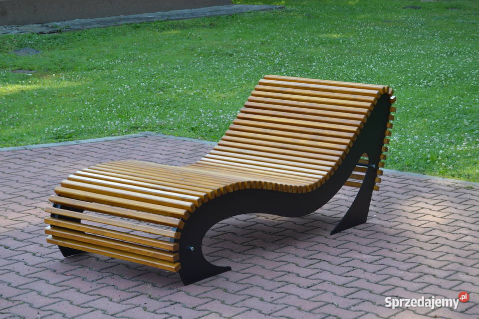 Leżak miejski parkowy stalowo drewniany L004 Sochaczew sprzedam