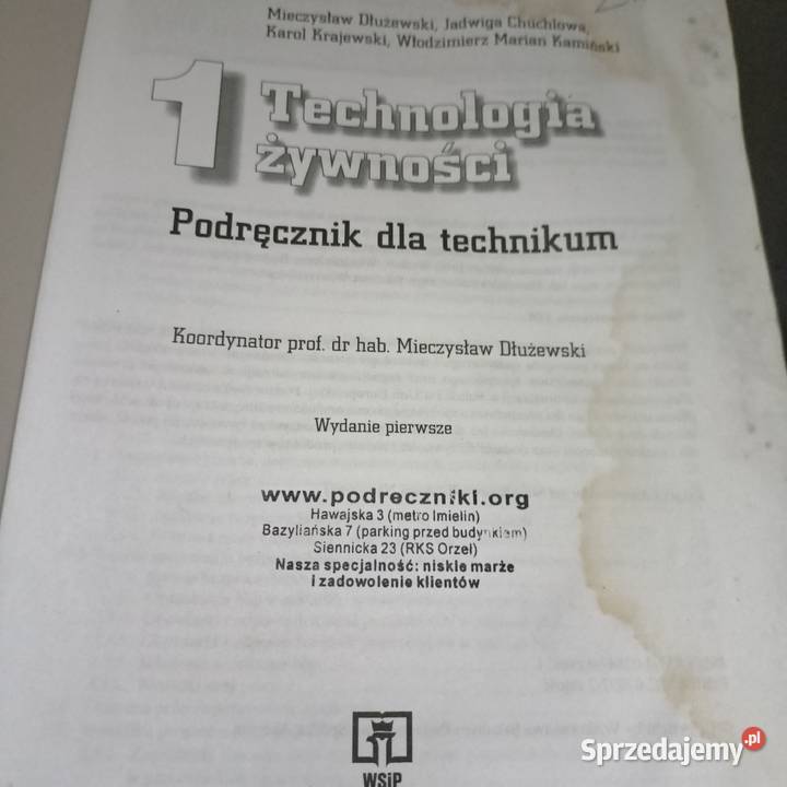 Technologia żywności 2 podręczniki szkolne mazowieckie