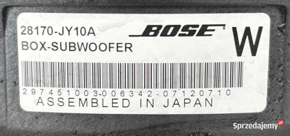 RENAULT KOLEOS I SUBWOOFER BOSE 28170JY10A