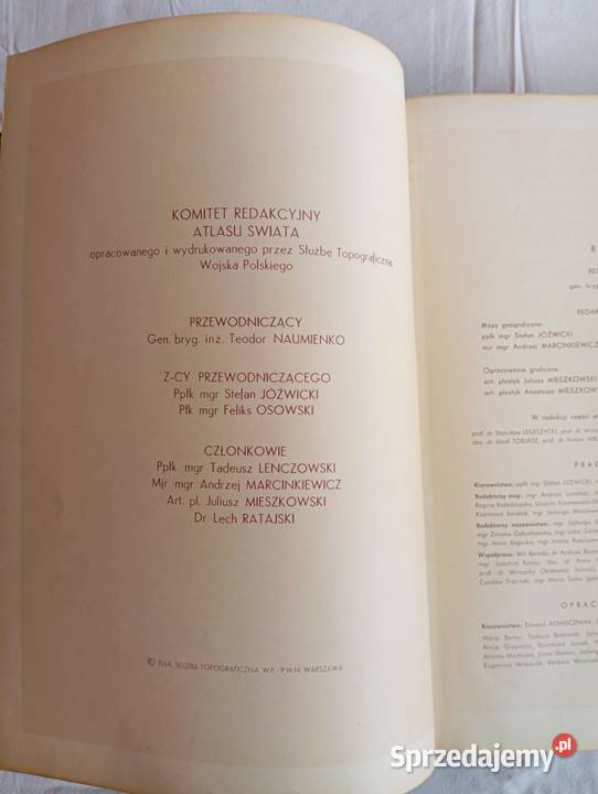ATLAS ŚWIATA 1962 PWN duży Pozostałe opolskie Niemodlin