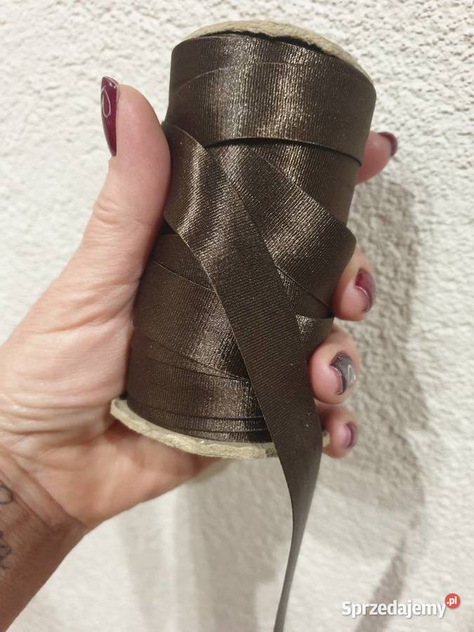 Lamówka skośna atłasowa 18 mm kolor ciemny brąz Radom