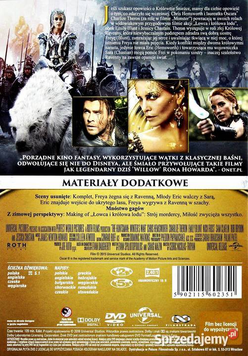 ŁOWCA I KRÓLOWA LODU CHARLIZE THERON EDPUDEŁKOWA sprzedam