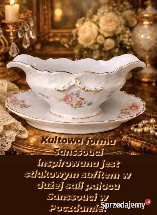 Secesyjna sosjera Koenigszelt AG lata 1886 1910 Porcelana i szkło Pabianice
