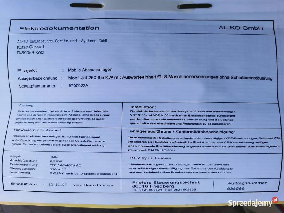Odciąg trocinwyciąg pyłufiltr samoczyszczący Zdziechowice