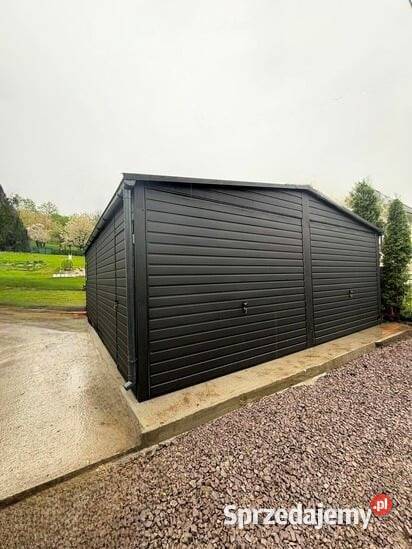 Garaż blaszany 6x6 czarny dwustanowiskowy Kraków