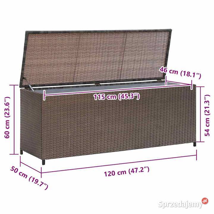 vidaXL Skrzynia ogrodowa brązowa 120 x 50 x 60 Warszawa sprzedam