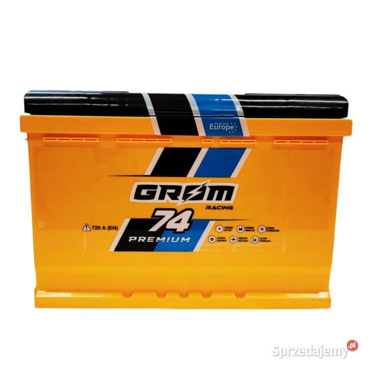 Akumulator Grom Racing 74Ah 720A EN PRAWY PLUS osobowe Akumulatory Gdańsk