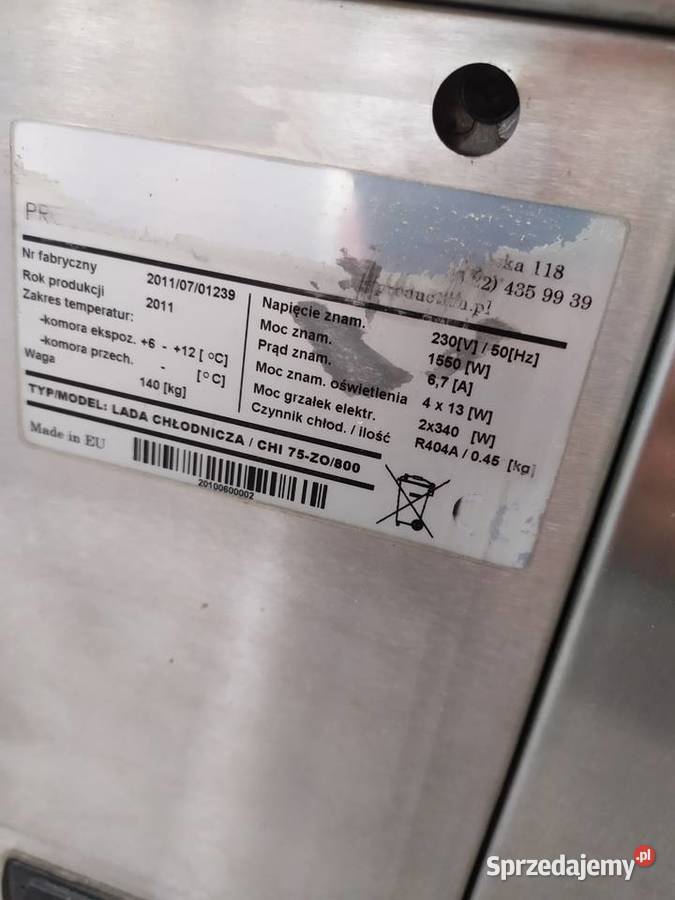 GP PRODUCTION witryna chłodnicza 75 Kazuń Polski