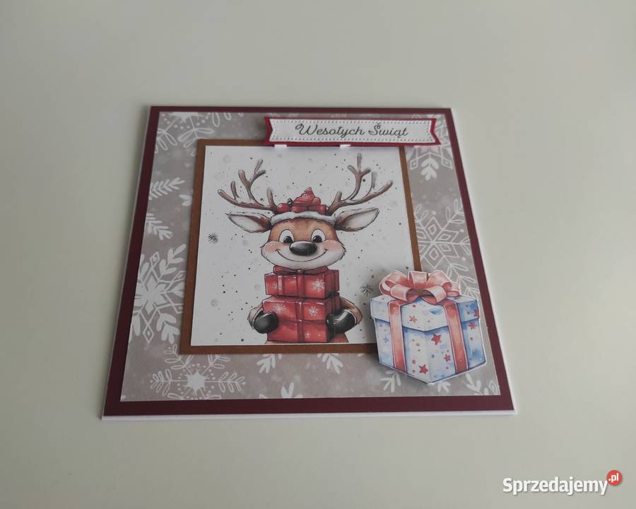 Kartka ręcznie robiona handmade świąteczna Boże Rękodzieło Łódź