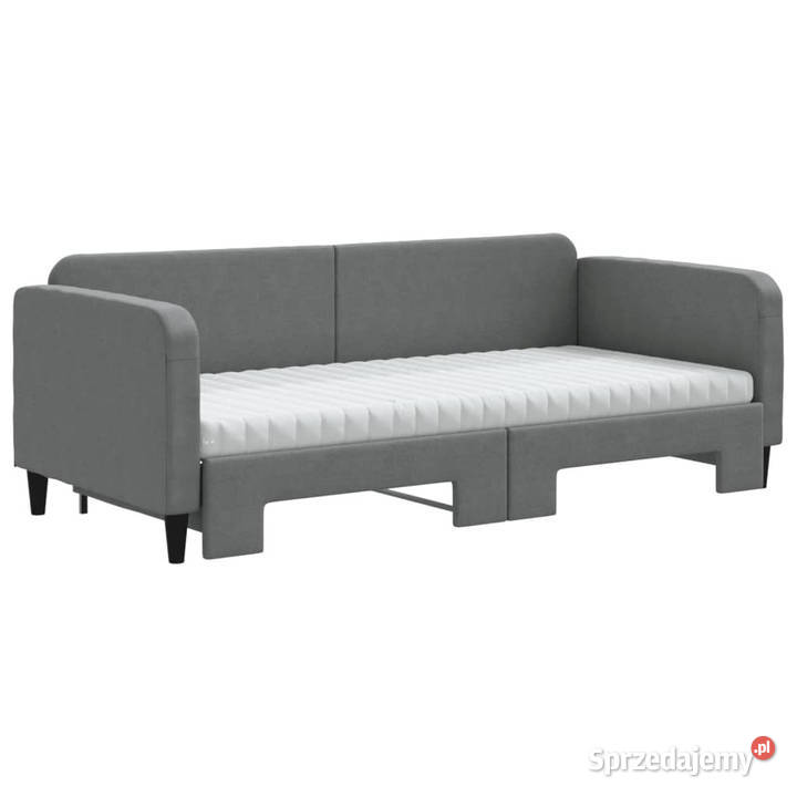 Sofa rozsuwana z materacami ciemnoszara tkanina Warszawa