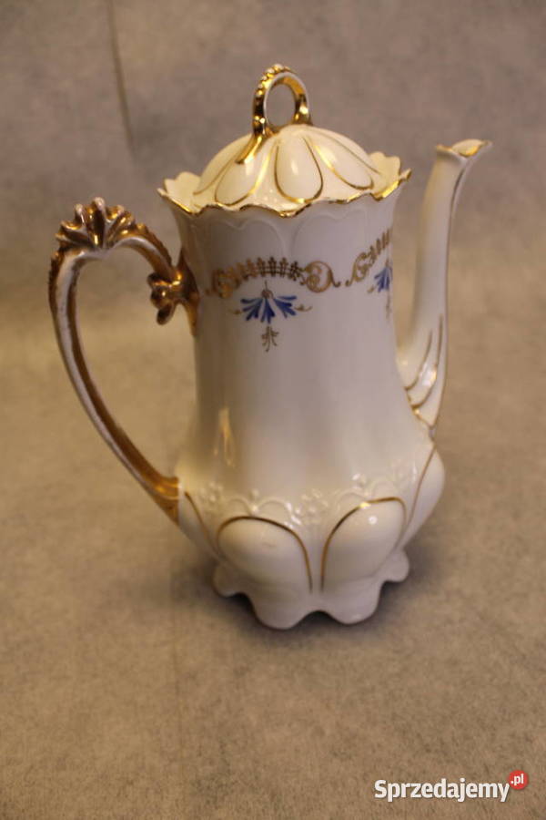 Dzbanek Pękaty Piękne reliefy styl Śląsk Silesia Porcelana i szkło Dobrzany