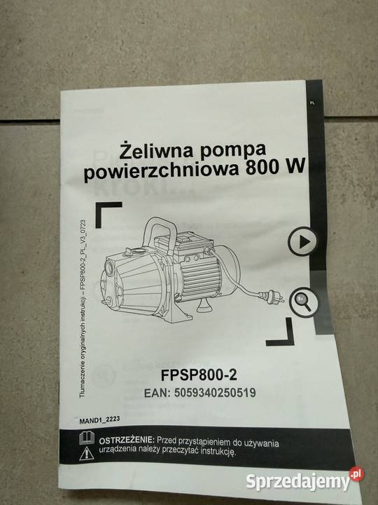 Pompa powierzchniowa 800W FPSP8002 Witkowo Drugie