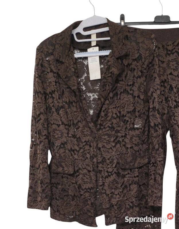 Komplet marynarka ze spodniami z koronki Wejherowo