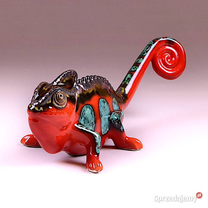 Kameleon figurka kameleona ceramika Choczewo