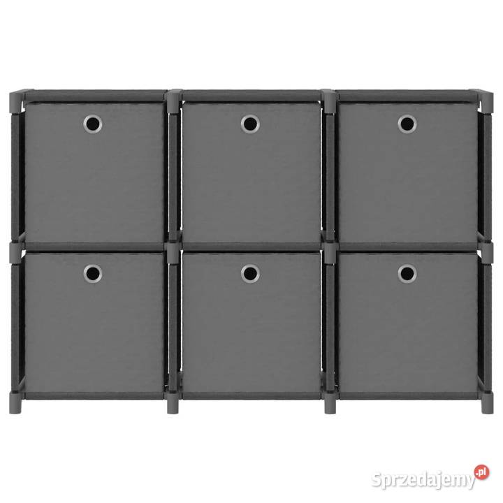 vidaXL Regał z 6 przegrodami pudełka szary Regały mazowieckie sprzedam