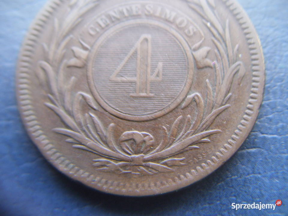 Stare monety 4 centesimos 1869 Urugwaj podkarpackie Lesko