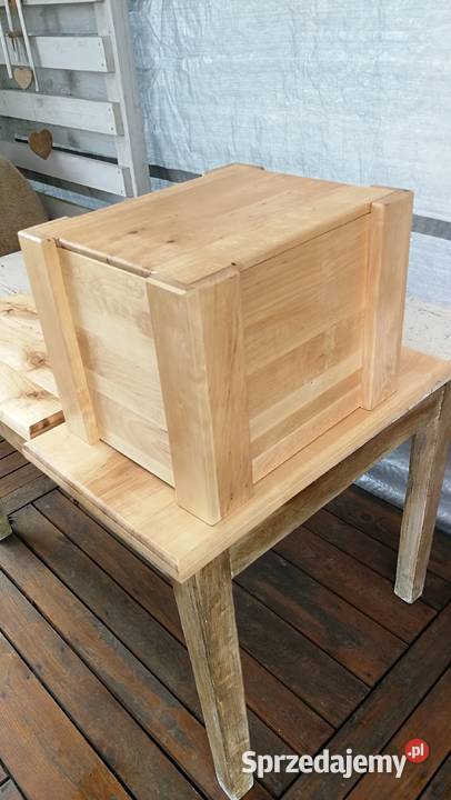 Skrzynka na winyle z pokrywą drewno brzozowe Radków sprzedam