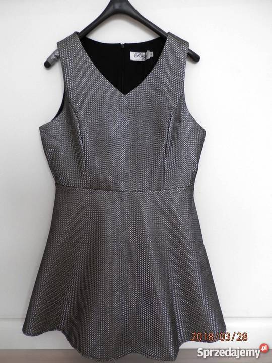 Sukienka Srebrna Rozkloszowana Wieczorowa podlaskie sprzedam