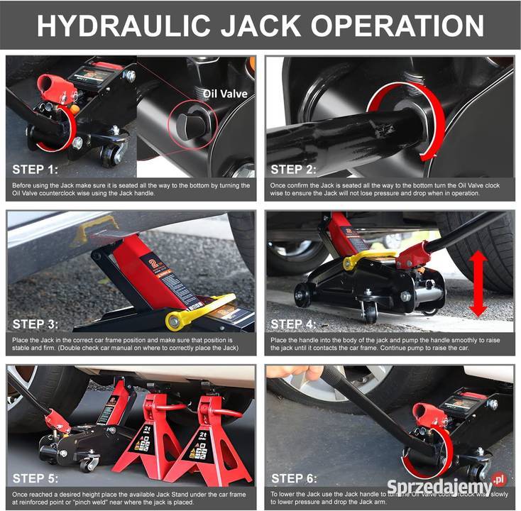 Zestaw hydraulicznych podnośników samochodowych Jadowniki