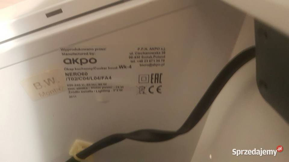 Okap szczelinowy Akpo WK4 Nero060 podszafkowy Wałbrzych