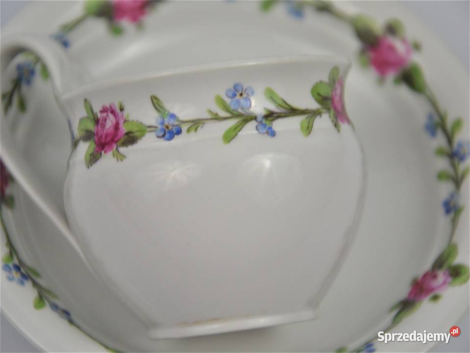 Filiżanka Biedermeier Frstenberg uchwyt Campaner Bronisze