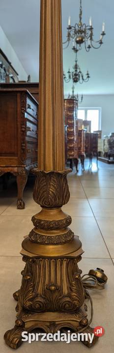 Piękna lampa podłogowa mosiądzdrewnosklep