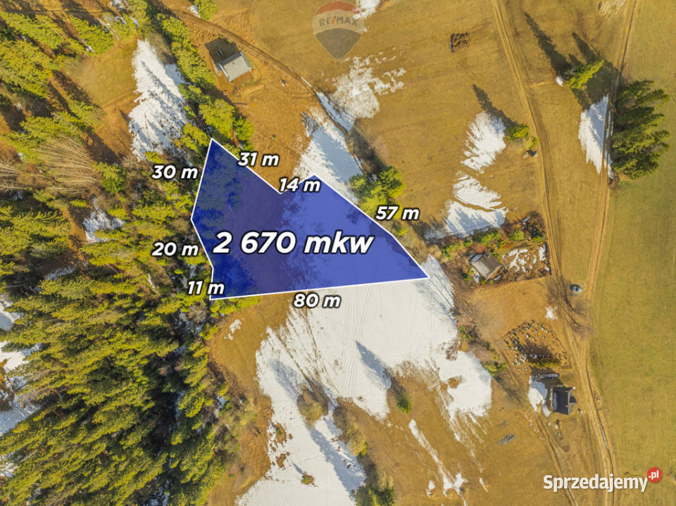 DZIAŁKA Z WIDOKIEM NA TATRY 2670 m 40m małopolskie Rzepiska