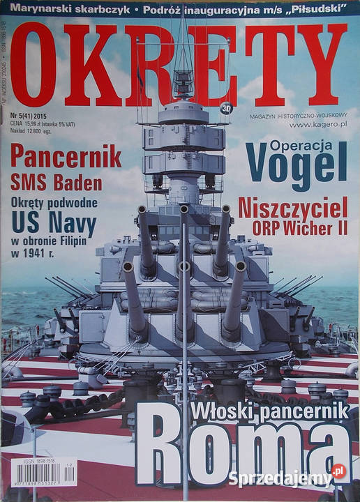 OKRĘTY 3742 Rocznik 2015 6 egz Magazyn histwojsk miękka Kultura i Rozrywka Limanowa sprzedam