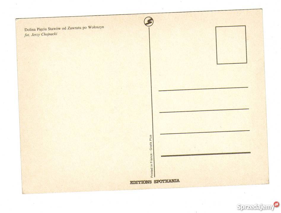 TATRY DOLINA PIĘCIU STAWÓW ZAWRATU POCZTÓWKA Krynki