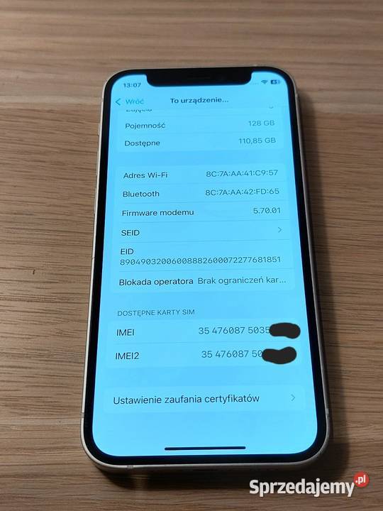 iPhone 12 mini 128GB 76 Biały Warszawa sprzedam