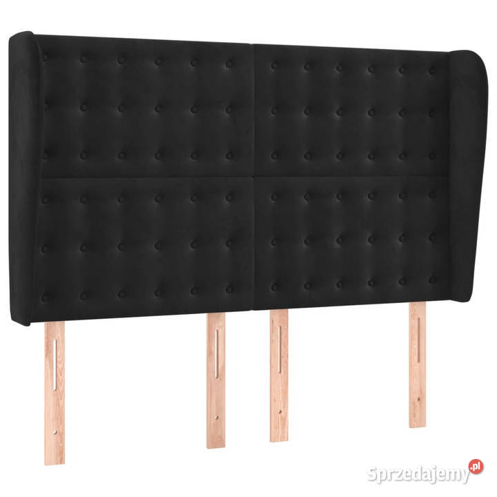 Zagłówek uszak czarny 147x23x118128 aksamit sprzedam