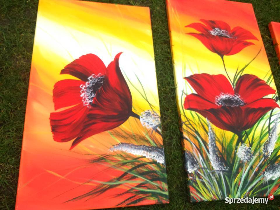 Obraz 3 częściowy kwiatygalmalarstwa kujawsko-pomorskie Tuszkowo