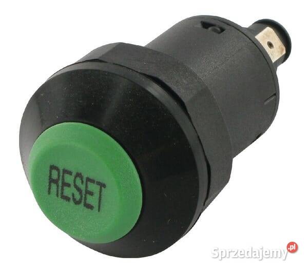 Przełącznik przyciskowy Reset okrągły zielony Kamionna