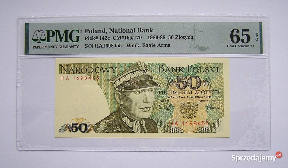 Polska 50 r Seria HA PMG 65 EPQ Przepiękny Numizmatyka Rydzyna