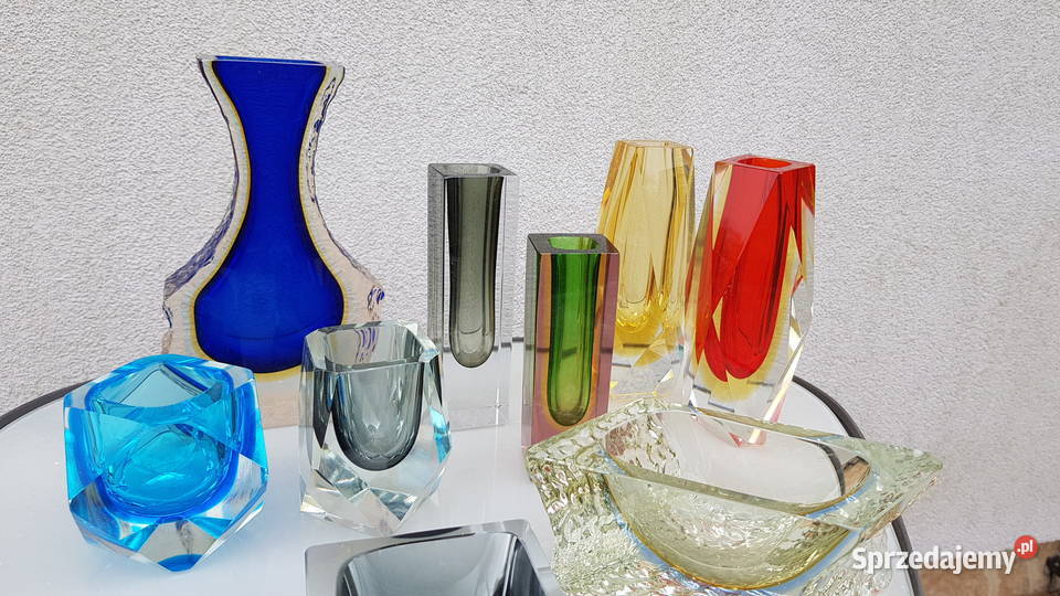 murano sommerso włoskie szkło wazony Myszków sprzedam