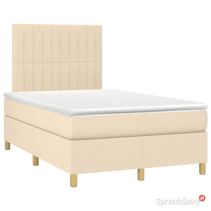 Łóżko z Materacem Kontynentalne Do Sypialni 128cm Łóżka