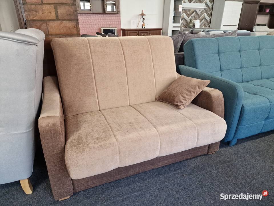 Sofa dwuosobowa z funkcją spania i pojemnikiem