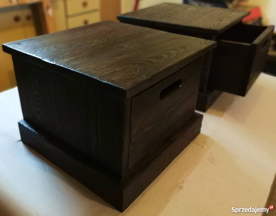 Rustykalna szafka nocna stolik nocny drewniany 40cm Meble Krasów