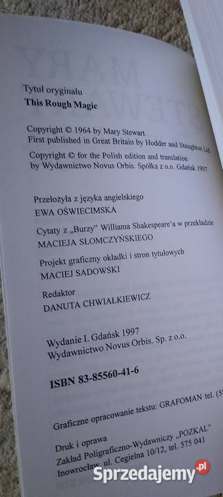 Ta przyziemna magia Mary Stewart Proza i poezja pomorskie Gdańsk