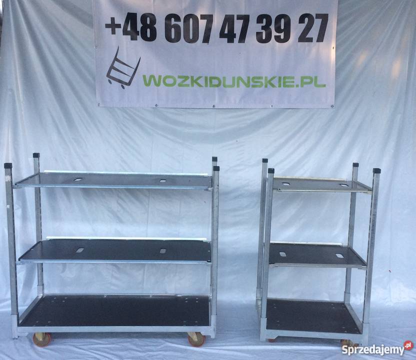 Wózki duńskie kwiatowe CCDC nowe regały do Leszno sprzedam