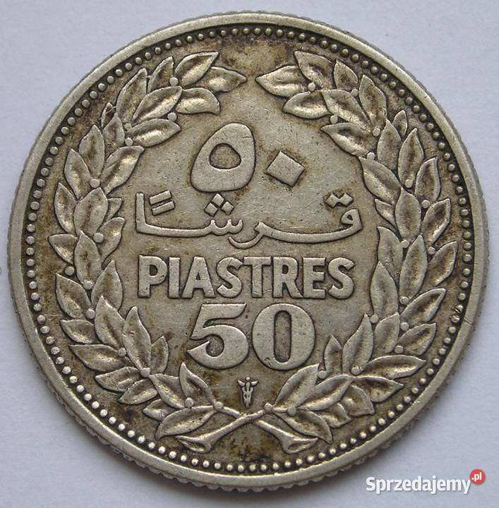 LIBAN 50 PIASTRÓW 1952 SREBRO