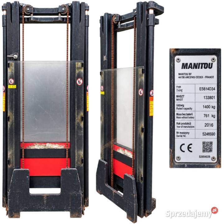 Maszt kompletny z widłami Manitou ES614D34 ES614 Turek