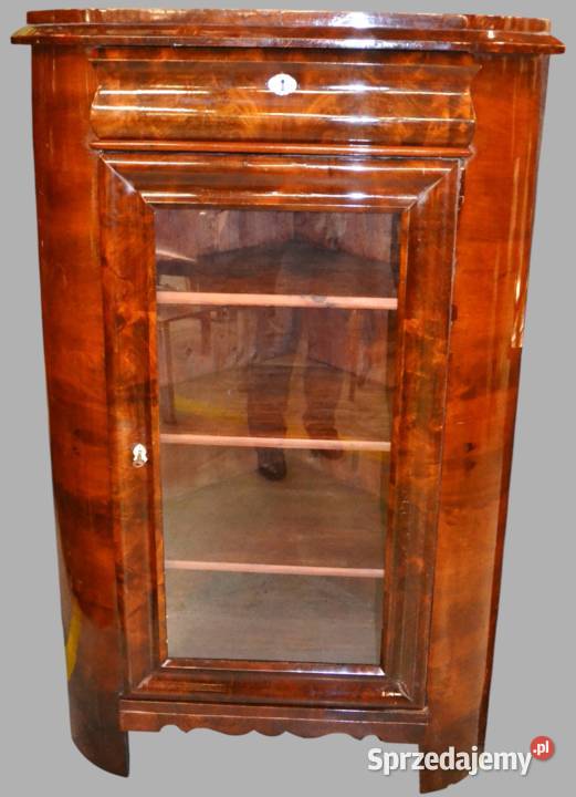 Witryna narożna kątnik biedermeier lata Bronisze