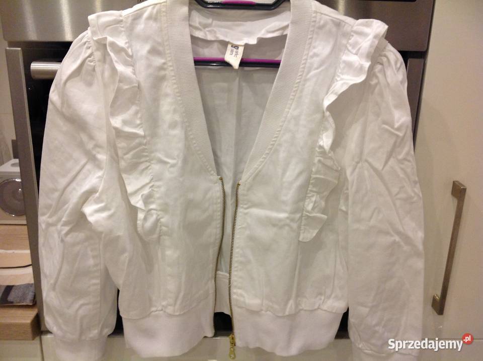 Biała Krótsza Katana Bomberka Gina Tricot r L Nowa Sól