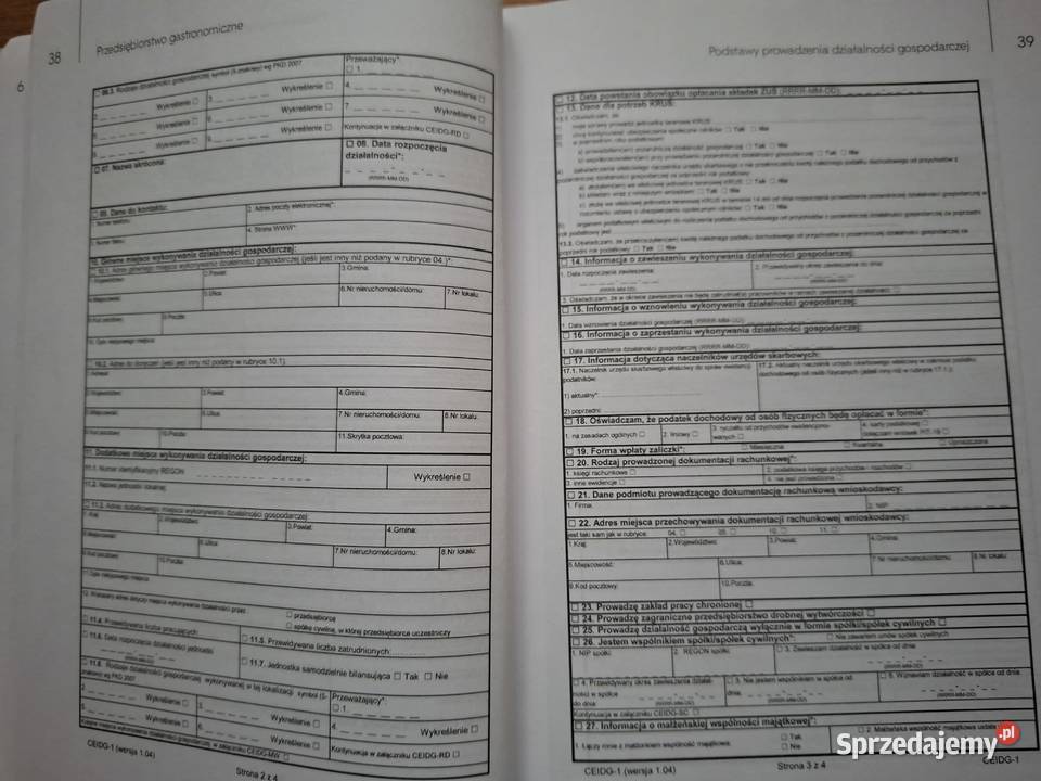 Przedsiębiorstwo gastronomiczne Barbara Kozłecka tradycyjny podręcznik Kraków sprzedam